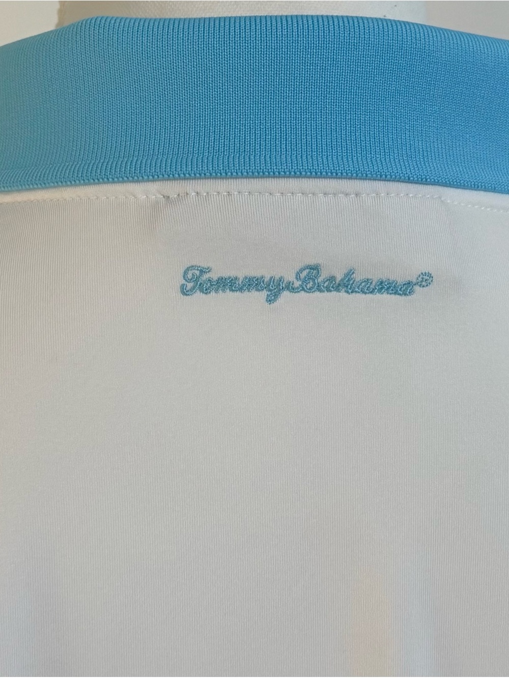 Tommy Bahama Golf Women’s White Blue Performance Polo Shirt Size Large - Picture 5 of 8